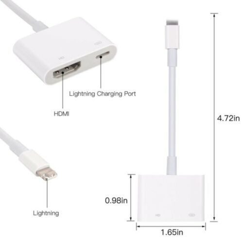 Lightning to HDMI Adapter Cable for iPhone iPad HDTV TV Projector 1080P HD