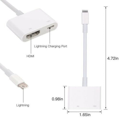 Lightning to HDMI Adapter Cable for iPhone iPad HDTV TV Projector 1080P HD