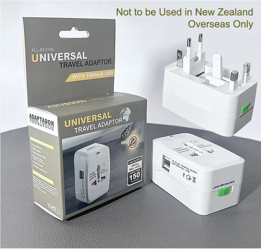 Universal All-in-One International Travel Adapter with 2 USB port