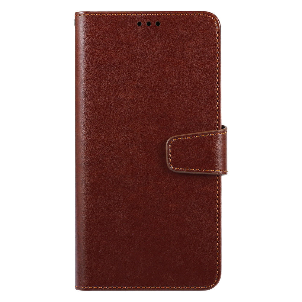 iphone 17 pro max flip wallet case top grain finish with 4 card slots (w-002)