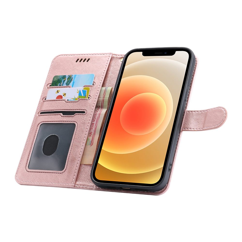 Moto g56 flip wallet case lichi grain finish with 3 card slots (w-004)