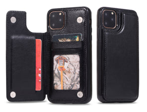 iphone 12 pro back wallet case pu leather