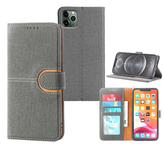 Google pixel 7 pro PU leather flip case canvas finish 3 card slot (w-canvas1)