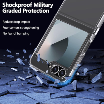 samsung galaxy z flip 4 hybrid clear shockproof case hard back+soft bumper lasting clarity