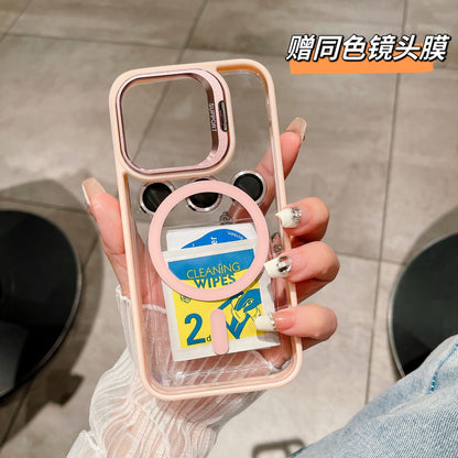 samsung galaxy s24 magsafe lensguard clear case w colored bumper fold-out metallic camera frame & lens protector