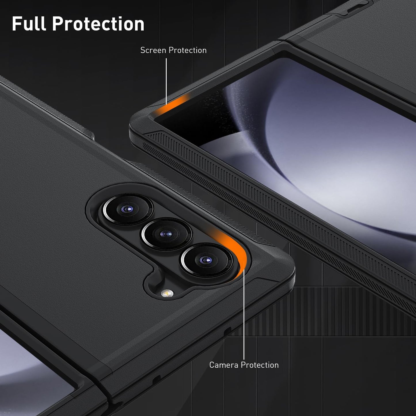 Samsung galaxy z fold 5 case triple layer otterbox defender style (no logo)