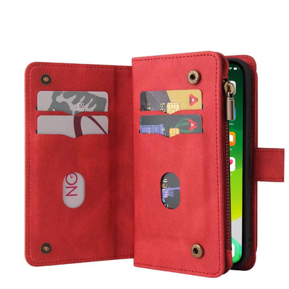 Samsung Galaxy S25 suede multifunction wallet case 15 cards & zipper pocket (w-018)