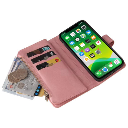 Samsung Galaxy S25 suede multifunction wallet case 15 cards & zipper pocket (w-018)