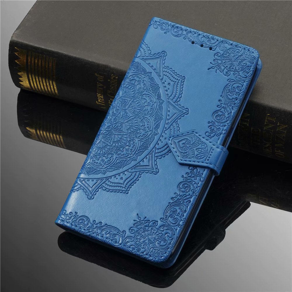 Xiaomi poco x7 flip wallet case embossed patterned finish 3 card slots (w-006)