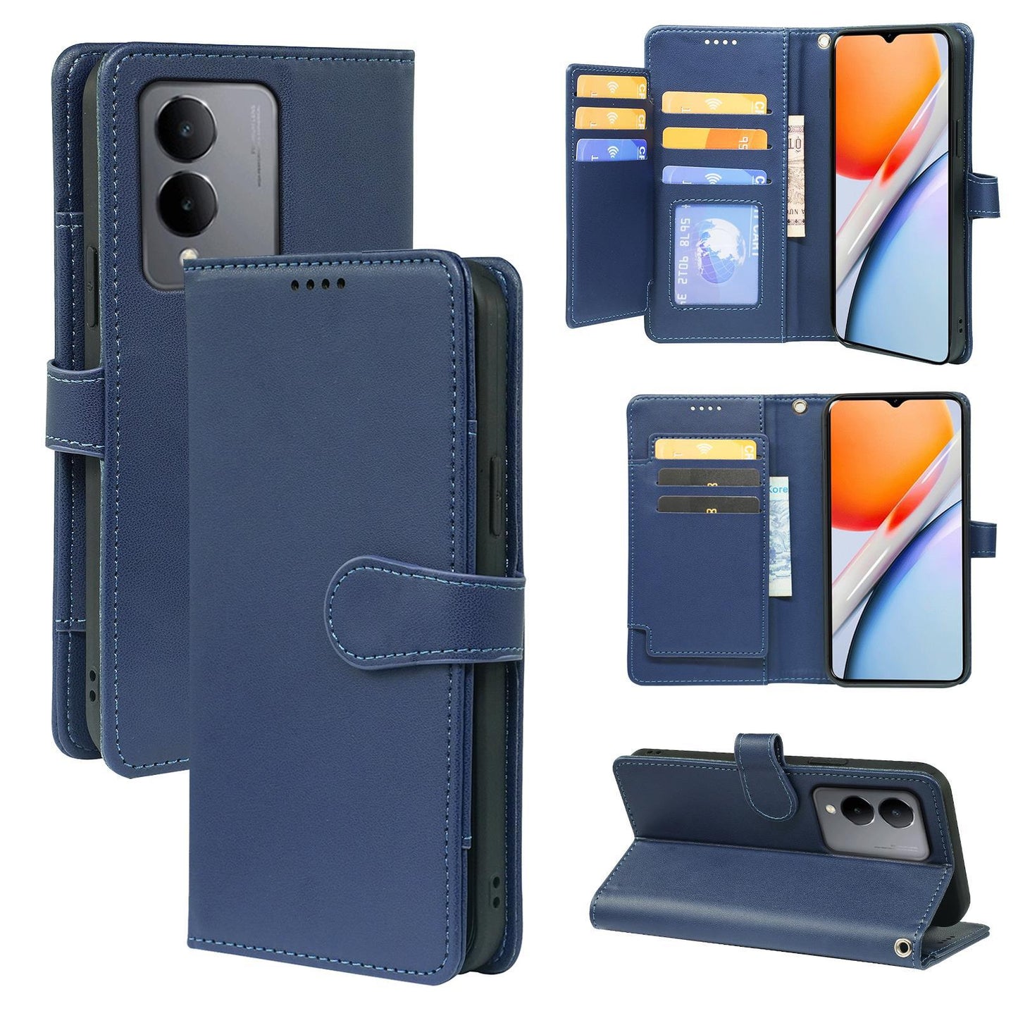 Honor magic8 pro 9 card wallet rich dairy style smooth cowhide finish (w-012)