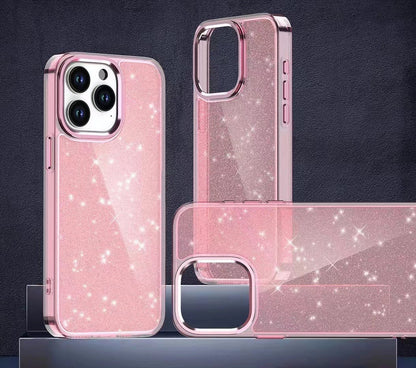 Iphone 13 pro fashion hard glitter case metallic camera frame & buttons
