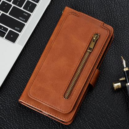 samsung galaxy s26 ultra 9 card wallet vertical flip w front zipper cowhide finish (w-013)