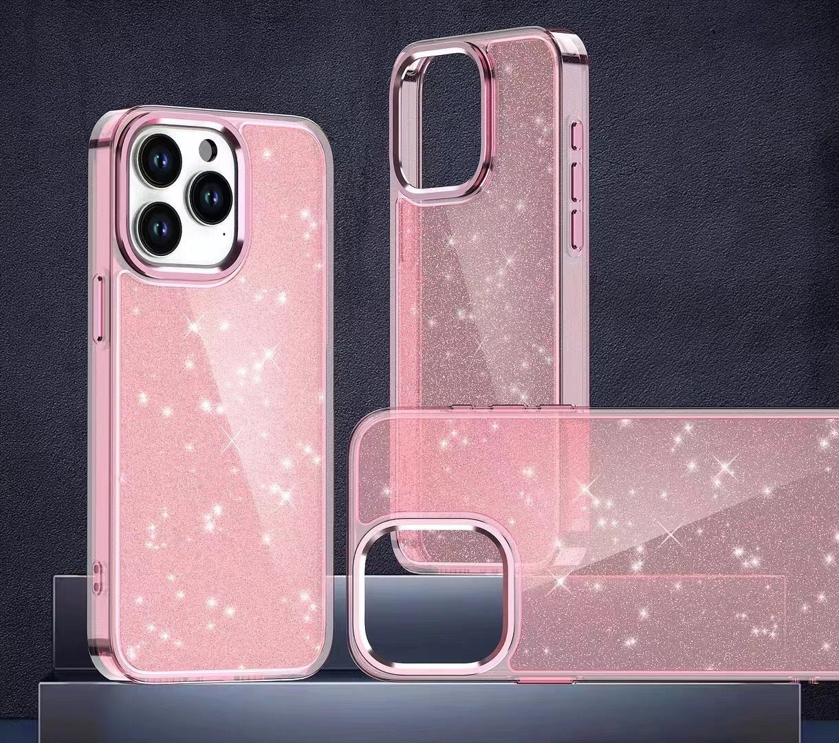 Oppo a38 fashion hard glitter case metallic camera frame & buttons