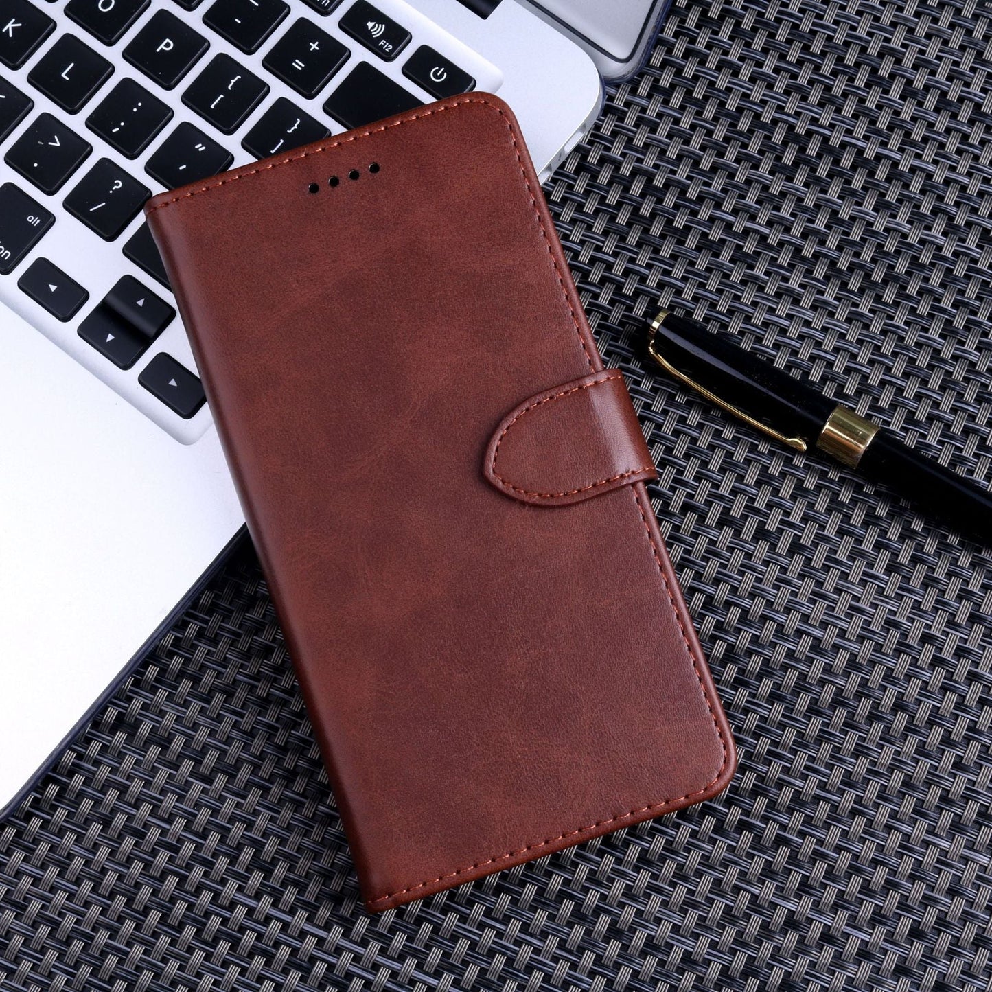 samsung galaxy s26 flip wallet case cowhide finish with 3 card slots (w-001)