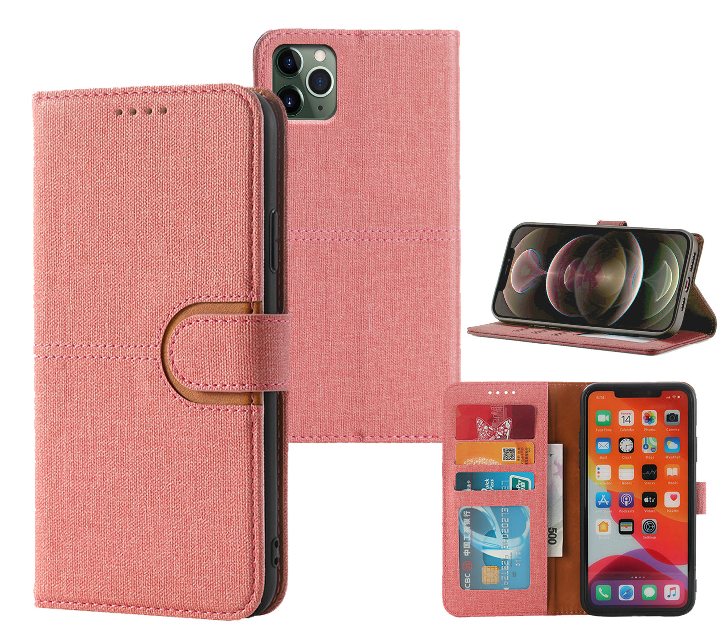 huawei y5 2019 PU leather flip case canvas finish 3 card slot (w-canvas1)