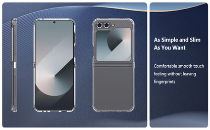 samsung galaxy z flip 4 hybrid clear shockproof case hard back+soft bumper lasting clarity