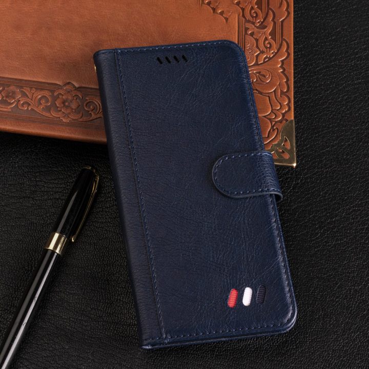 samsung galaxy xcover 7 pro flip wallet case lichi grain finish with 3 card slots (w-004)
