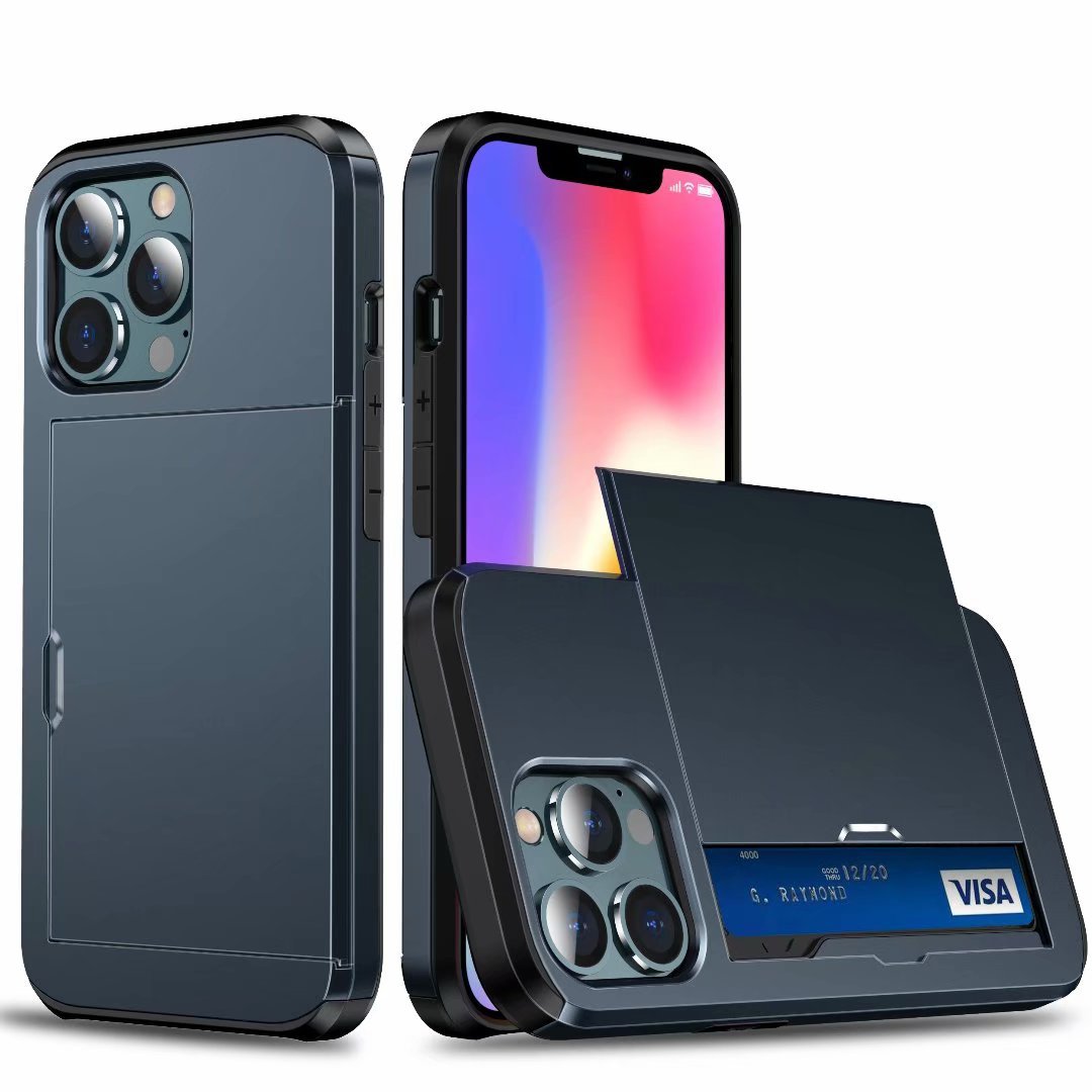 Iphone 13 pro max 2 card slide back case sgp style