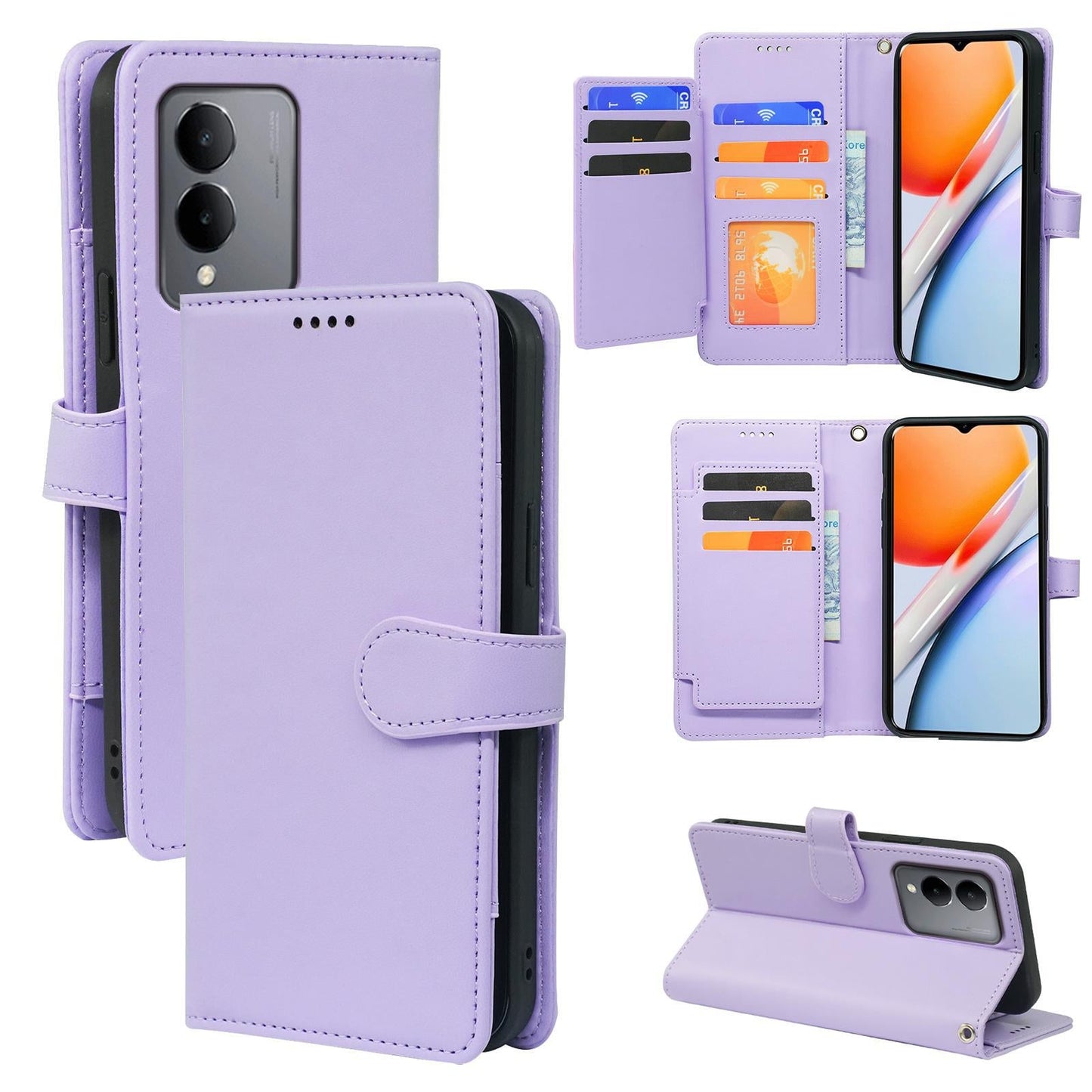 samsung galaxy xcover 7 pro 9 card wallet rich dairy style smooth cowhide finish (w-012)