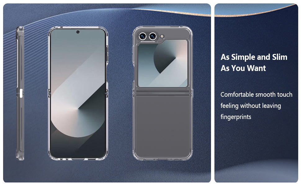 samsung galaxy z flip 8 hybrid clear shockproof case hard back+soft bumper lasting clarity
