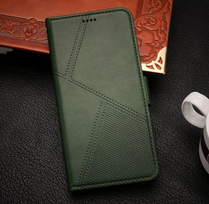 huawei p40 pro flip wallet case cowhide finish dot pattern 3 card slot & back magnet closure (w-008)