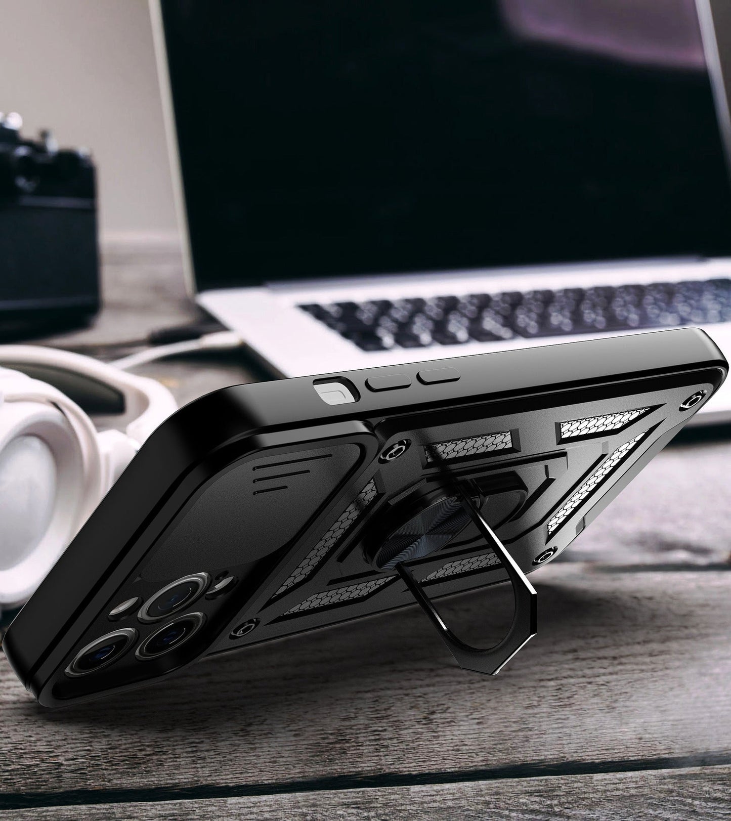 Motorola Moto g05 dual layer case with ring holder & camera shutter (B001)