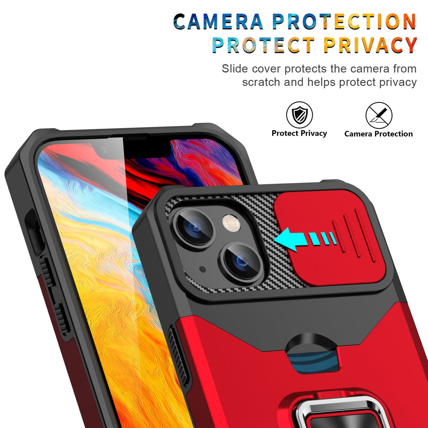 Samsung galaxy a56 dual layer case with card slot ring holder & camera shutter (B004)