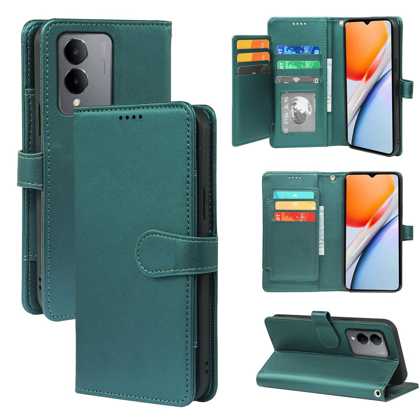 samsung galaxy xcover 7 pro 9 card wallet rich dairy style smooth cowhide finish (w-012)