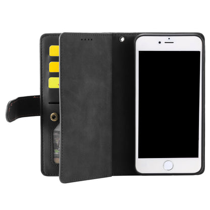 oppo a78 5g/a58 5g all in one wallet 9 card front zipper suede finish (w-014)