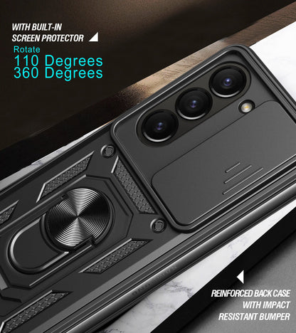 Samsung galaxy z fold 7 dual layer case with ring holder & camera shutter (B001)