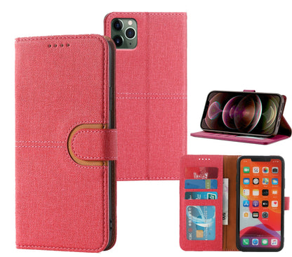Moto g06 PU leather flip case canvas finish 3 card slot (w-canvas1)