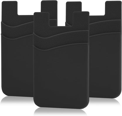 Dual slot Silicone Adhesive Phone Card Holder Stick-On Wallet Pocket for Back of Phone