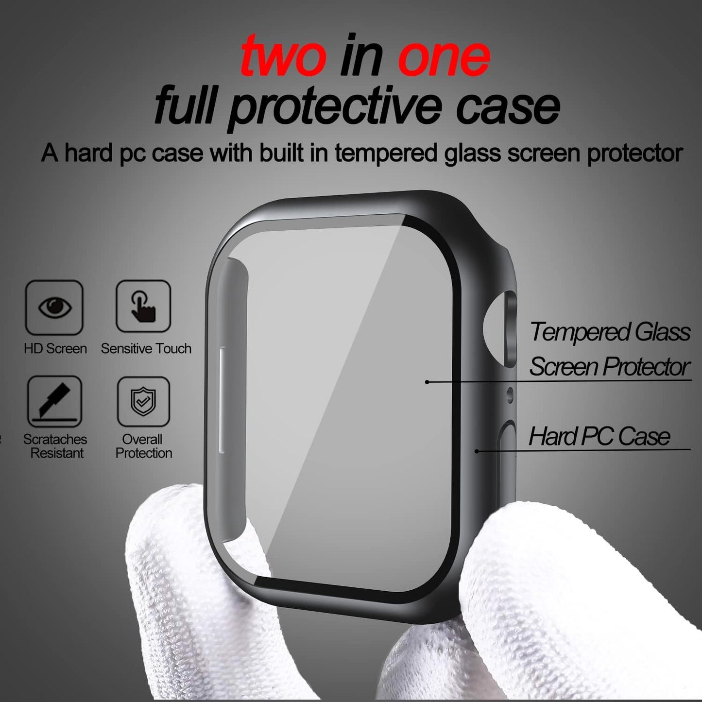 Apple Watch case full protection with built-in  glass protector