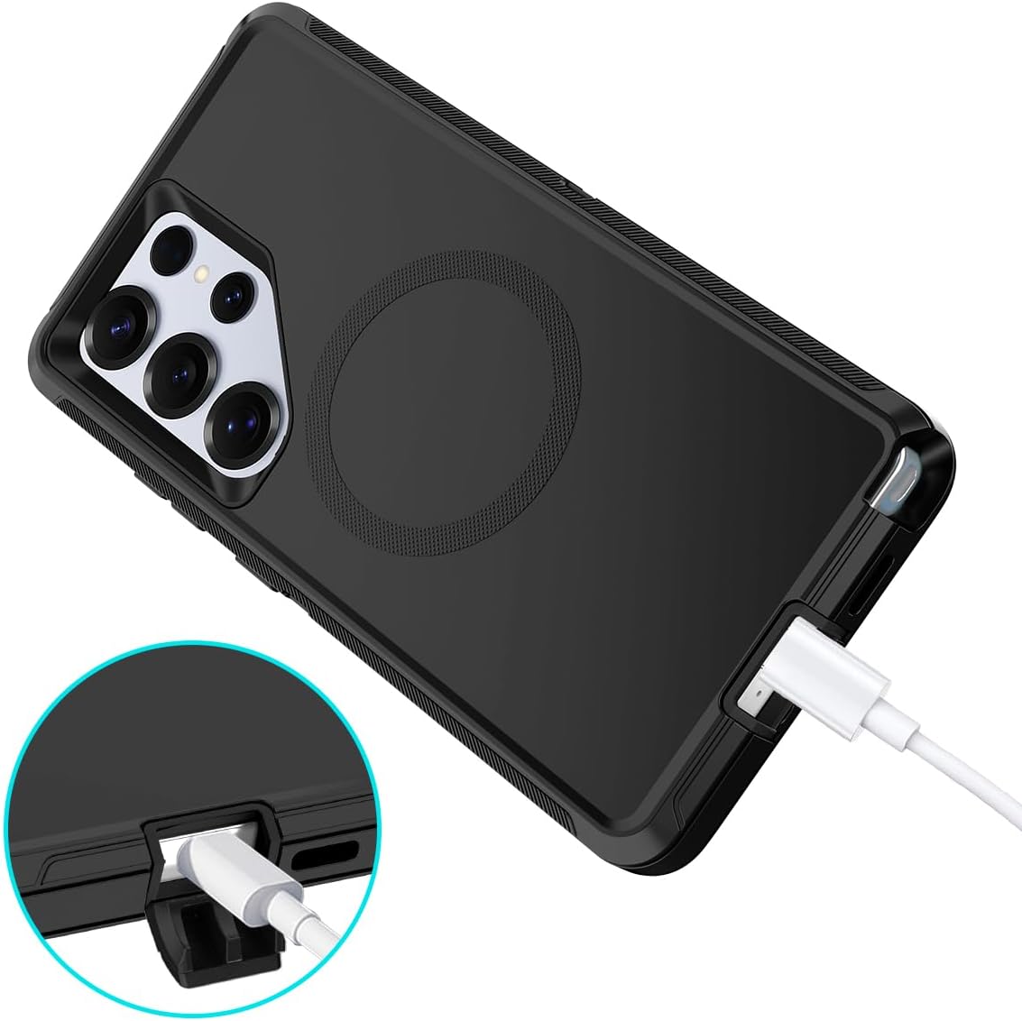 Samsung galaxy s24 ultra Magnetic Rugged Case - Triple Layer Protection, MagSafe Compatible