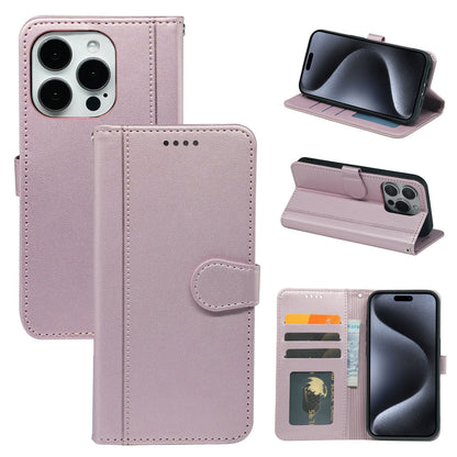 Google pixel 9 / 9 pro / 10 / 10 pro PU leather flip case stitched, 3 card slot & front round shaped closure (w-R203C)