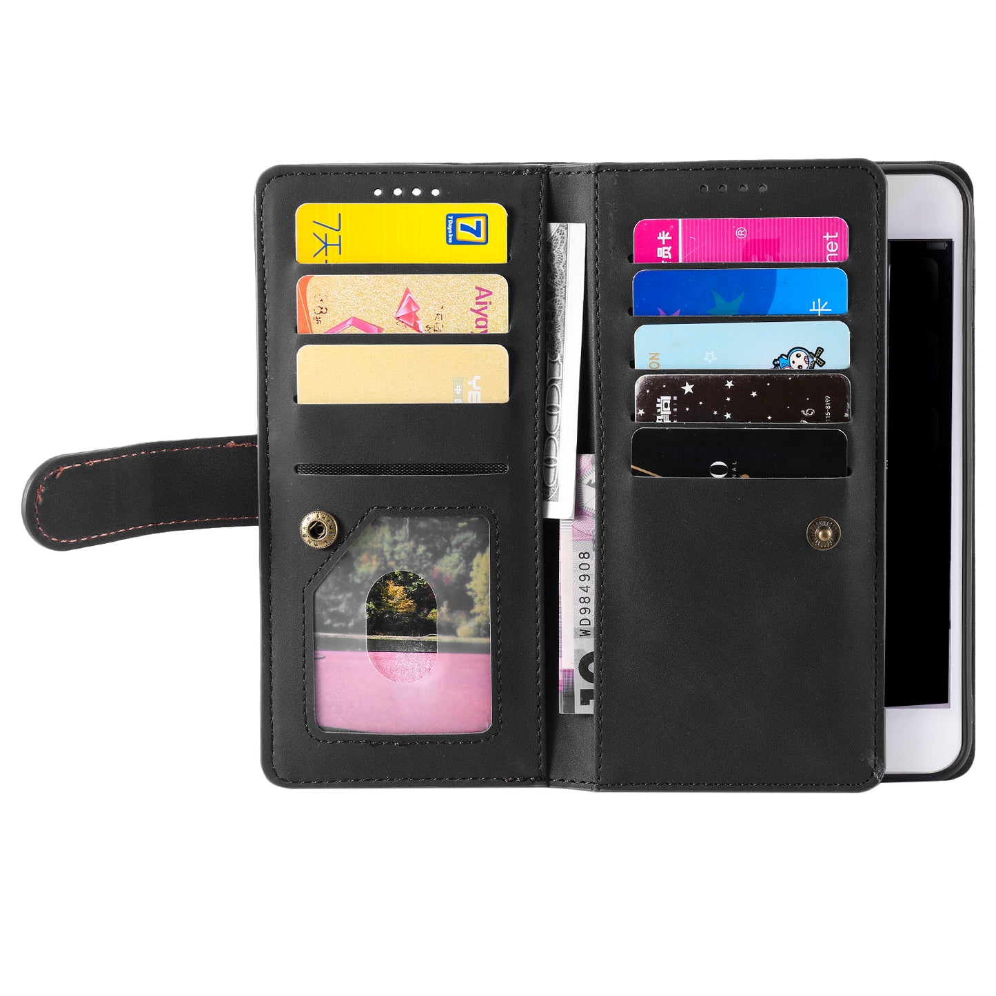 huawei mate 10 all in one wallet 9 card front zipper suede finish (w-014)