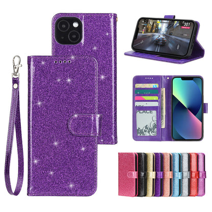 huawei p10 lite PU leather flip case shiny glitter finish 3 card slot (w-glitter3)