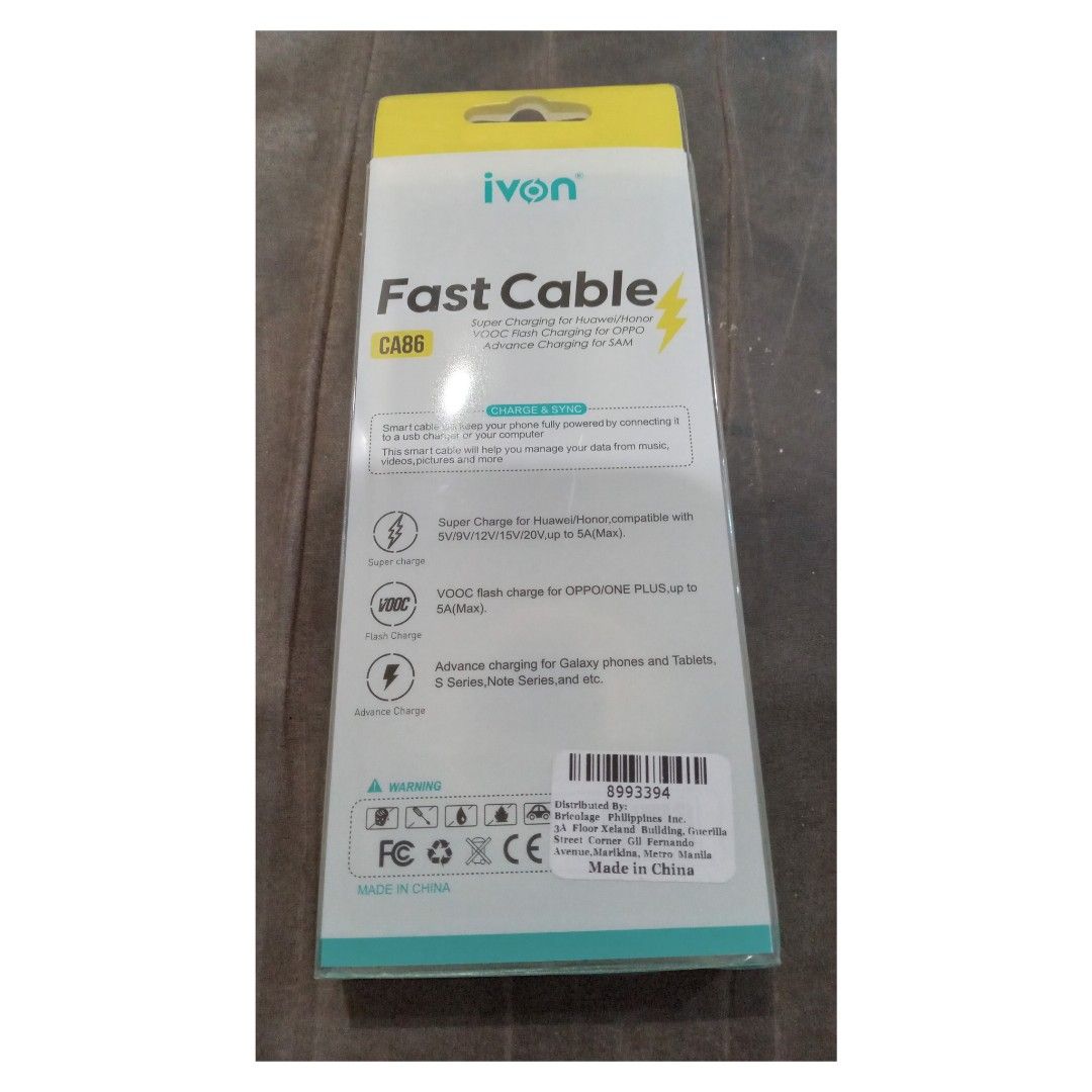 Ivon 5A super charge cable support super charge/fast charge/flash charge/quick charge 3.0 ca86