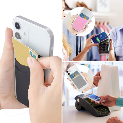 Dual slot Silicone Adhesive Phone Card Holder Stick-On Wallet Pocket for Back of Phone