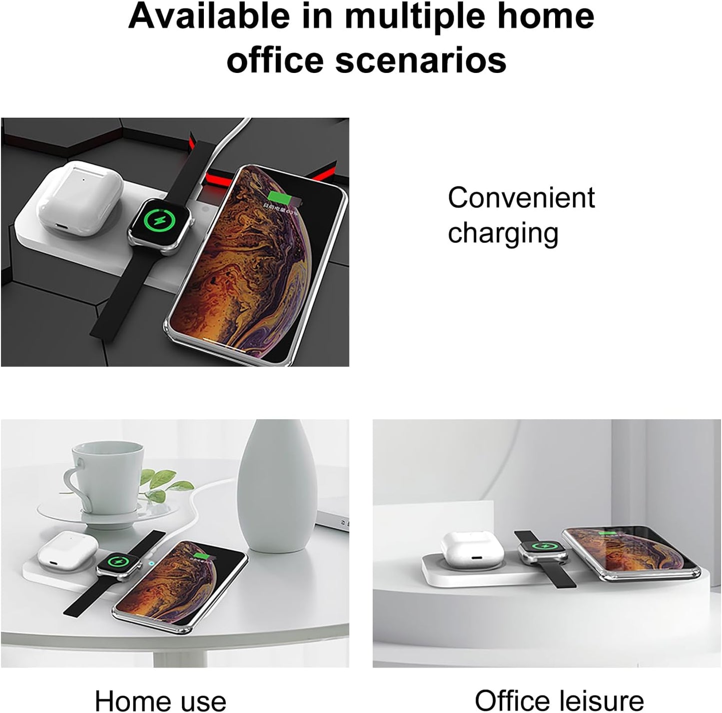 3-in-1 Magnetic Wireless Charger Pad for iPhone / Apple Watch / AirPods
