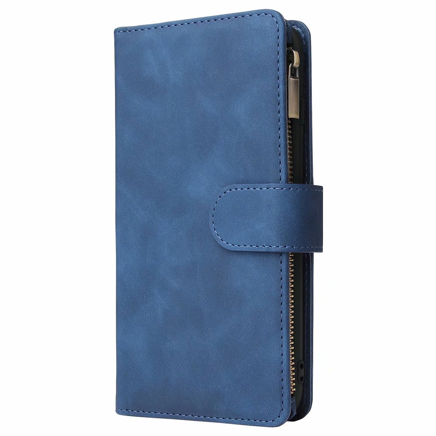 huawei mate 10 multifunction wallet case suede finish 6 card slots & zipper pouch(w-010)