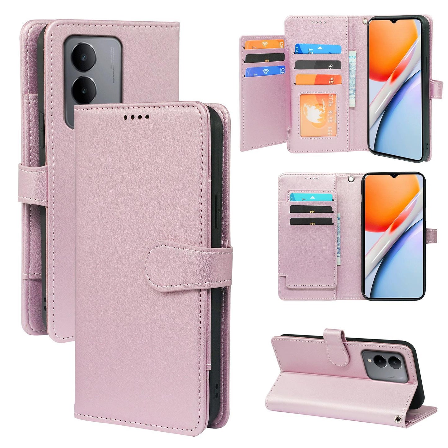 samsung galaxy s26 9 card wallet rich dairy style smooth cowhide finish (w-012)