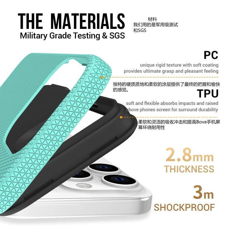 Iphone 15 pro max triangle brand textured dual layer case