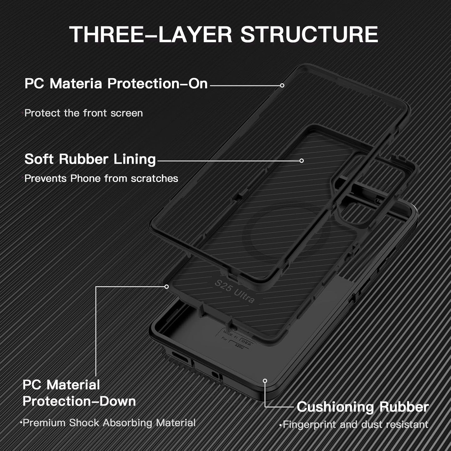 Samsung galaxy s24 ultra Magnetic Rugged Case - Triple Layer Protection, MagSafe Compatible