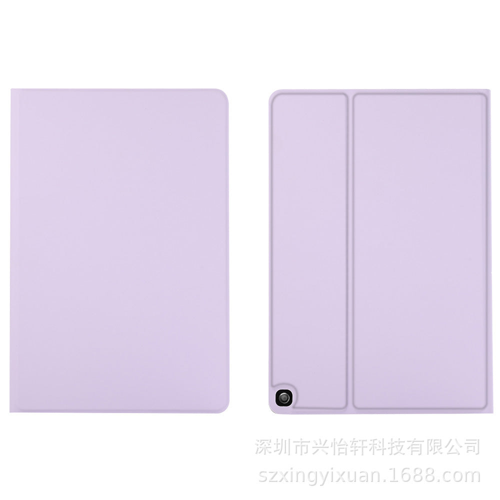ipad case skin feel pu leather front loading style tpu back purple