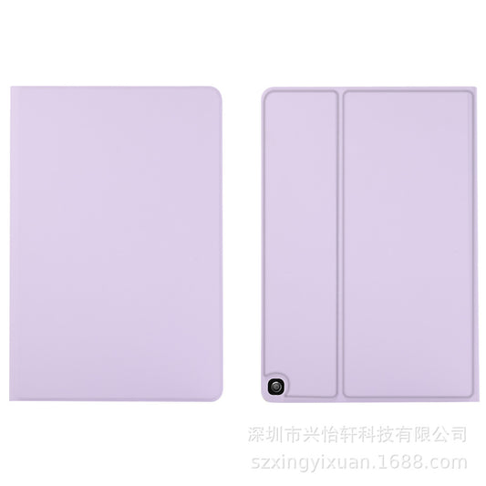 ipad case skin feel pu leather front loading style tpu back purple