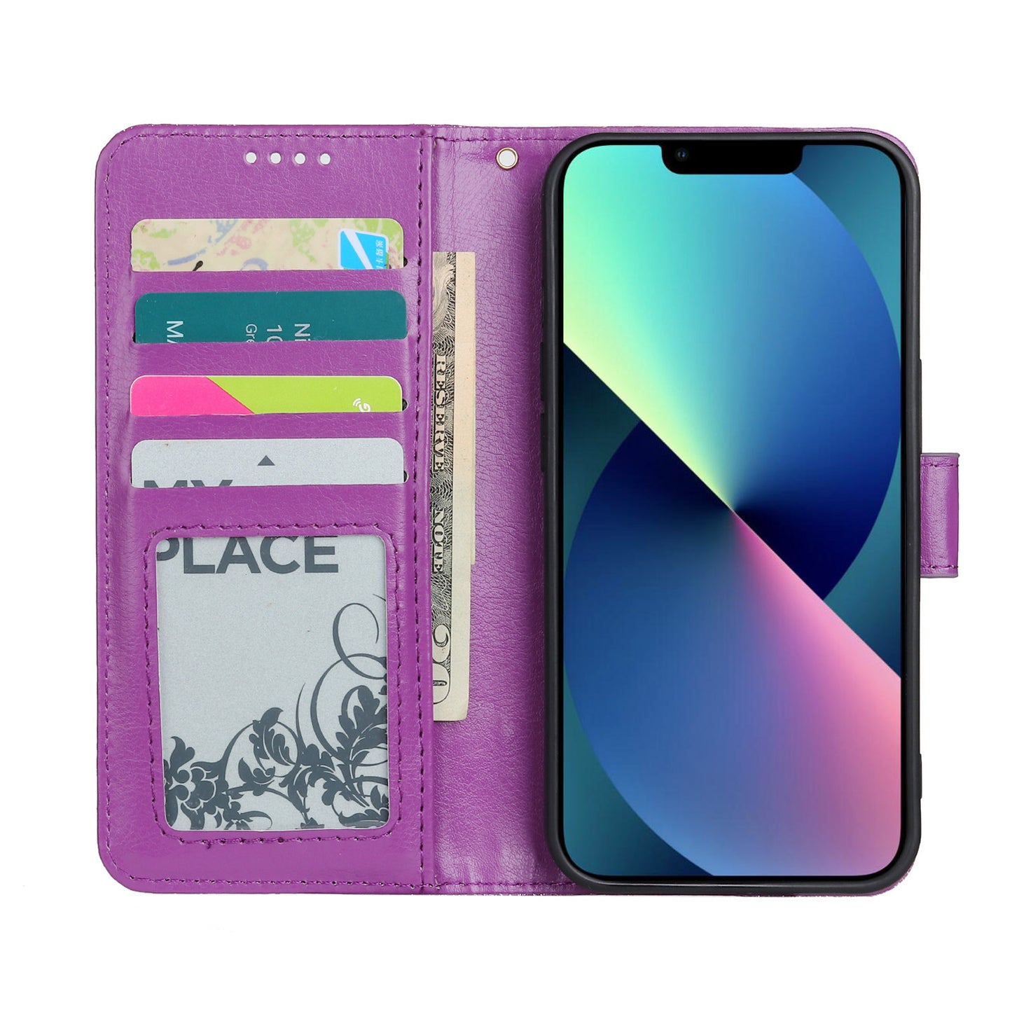 huawei p10 lite PU leather flip case shiny glitter finish 3 card slot (w-glitter3)