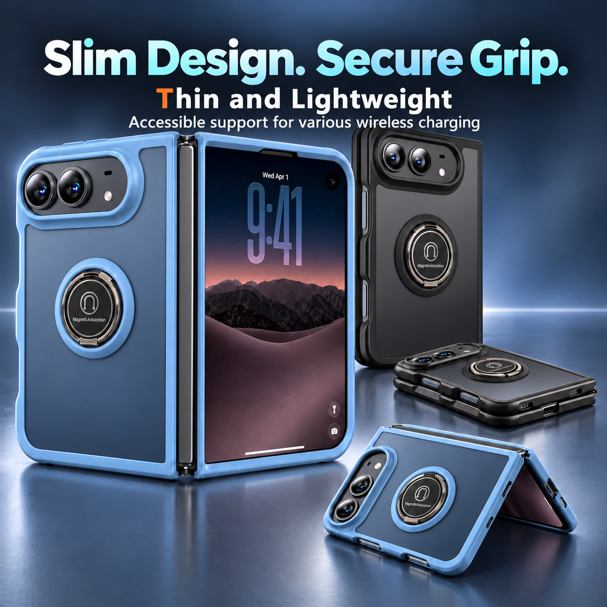 iPhone duo soft-touch frosted bumper Case with swivel ring Stand