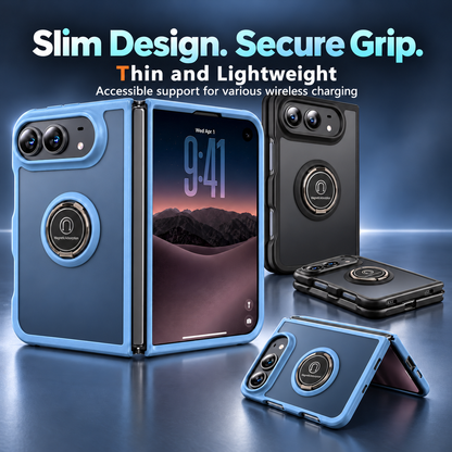 iPhone duo soft-touch frosted bumper Case with swivel ring Stand