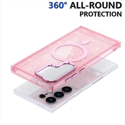 samsung galaxy s24 magsafe fashion hard glitter case foldable metallic camera frame & button